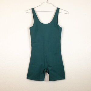 Girlfriend collective green playsuit bikesuit unitard leotard body suit medium